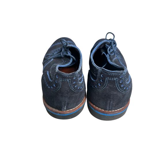 Allen Edmonds Strandmok Cap-Toe Oxfords 10 D Navy Blue Suede Made in USA - Picture 3 of 11